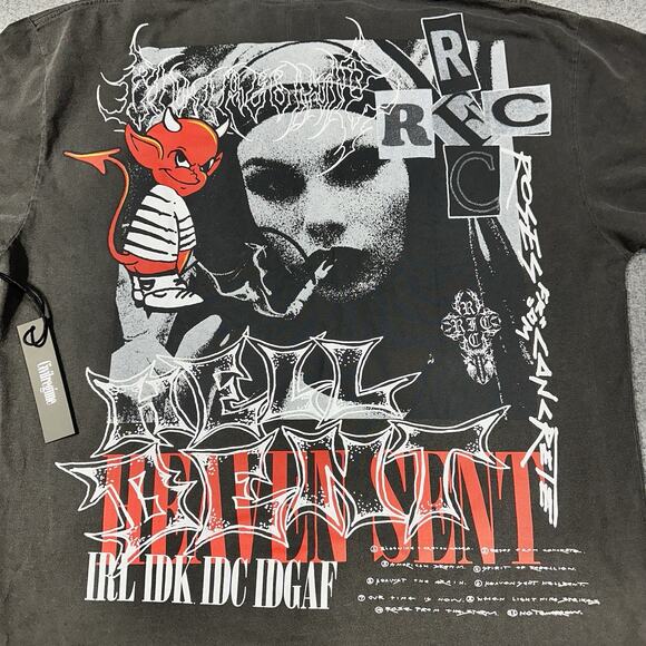 Civil Regime Stay Offended 199X Oversized Tee Large Vintage Ashes Gym Casual NEW - Picture 2 of 6